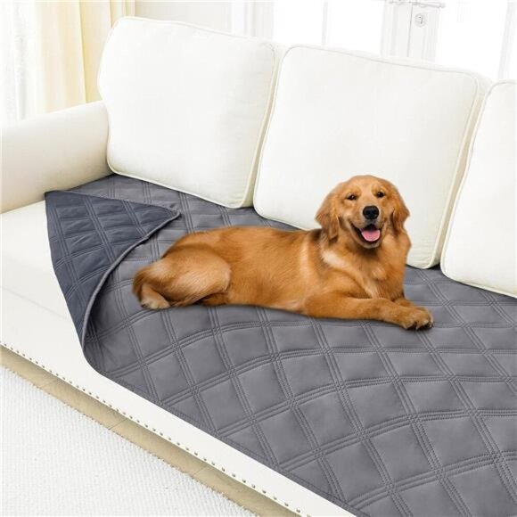 Waterproof Dog Bed Cover Blanket 30x70 Soft Reversible Pet Blanket GRAY Comfy NW - Picture 1 of 7